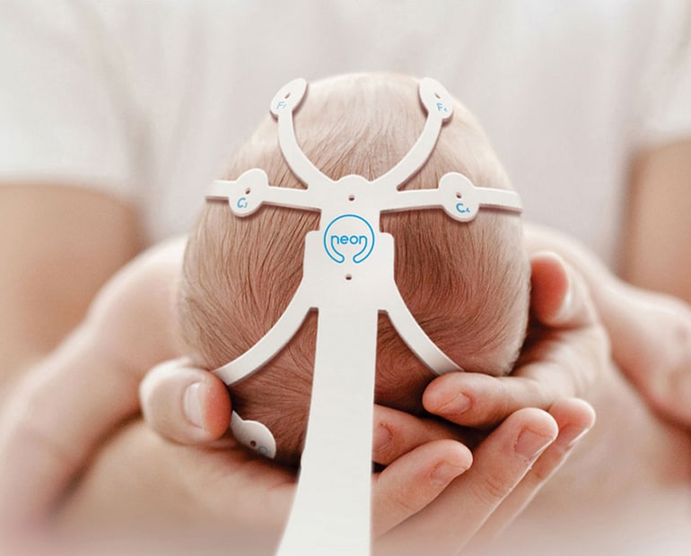 EEG device on infant head 