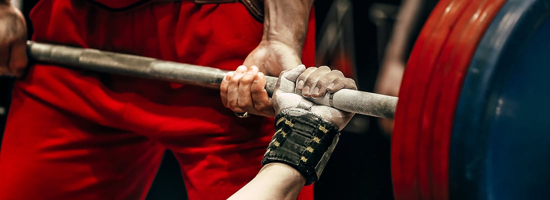 Male weight lifting