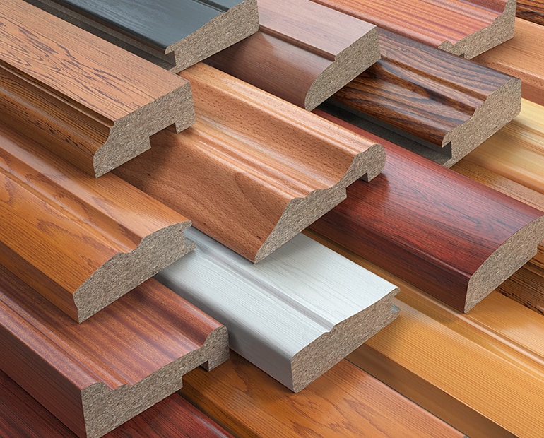 Close up of engineered timber