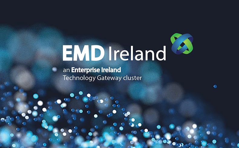 EMD Ireland logo on dark blue background