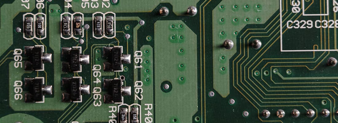 Close up of PCB board