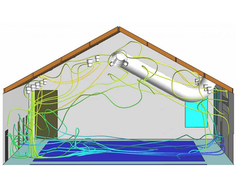 CFD model of pool hall 