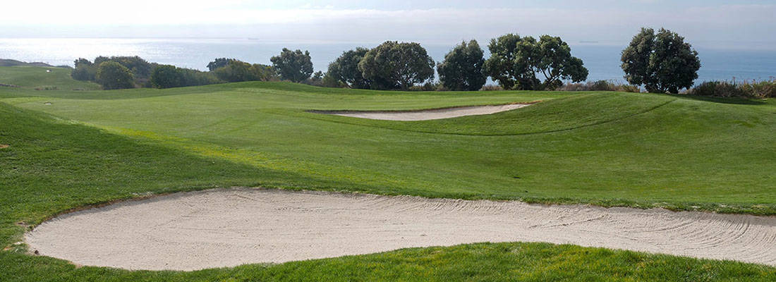 Golf course with bunkers