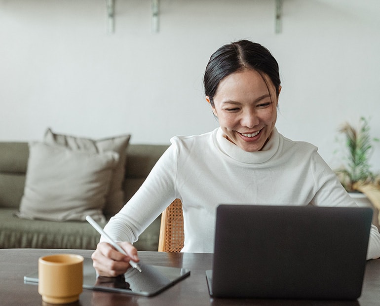 Female with laptop