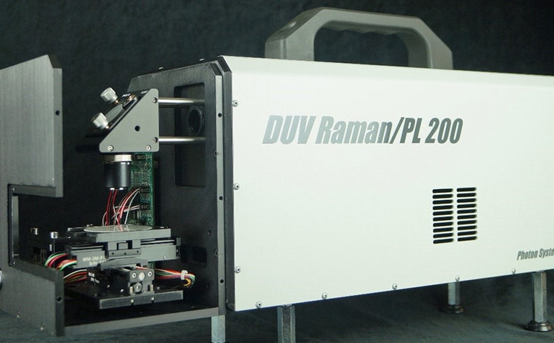 Close up of Deep-UV-Raman equipment