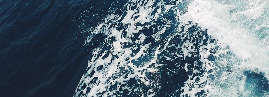 Closeup of waves in the sea