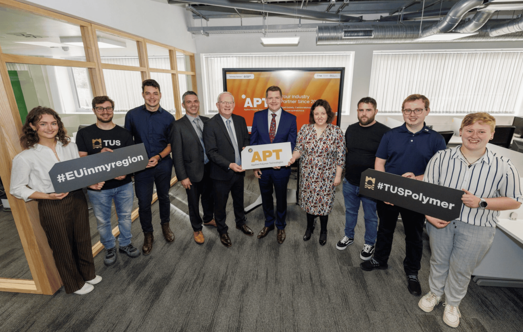 APT researchers and students joined by Minister Peter Burke at the launch of the new APT facility in TUS Athlone