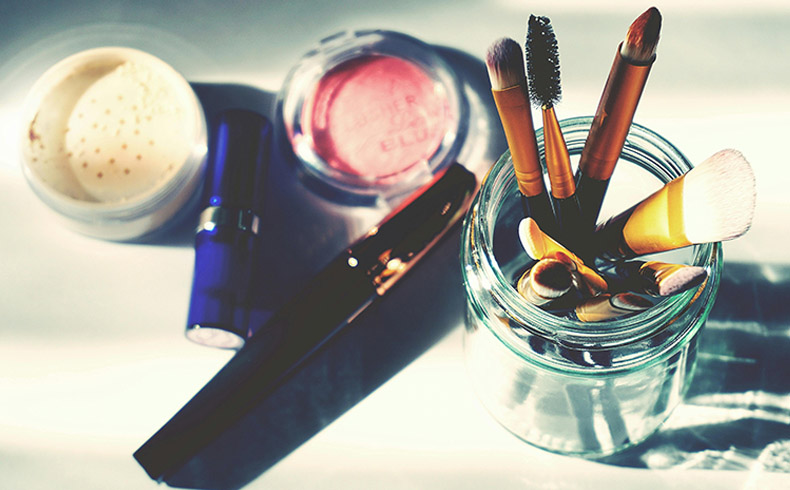 Makeup Brushes in Jar