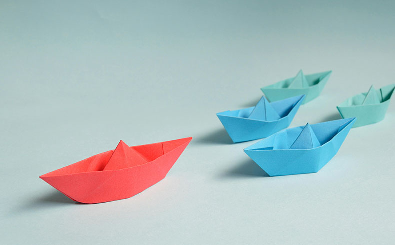 Paper Boats on Solid Surface