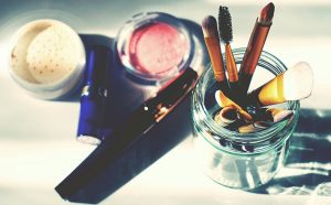 Make up brushes in a jar